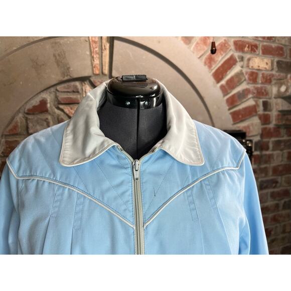 Jacket 1980s hood blue cream - Picture 4 of 13